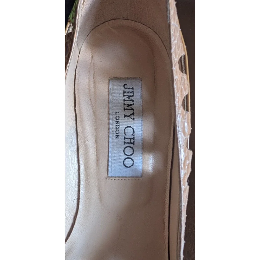 JIMMY CHOO‎ London Patent Leather Pointed Toe Heels Pumps Size 37.5